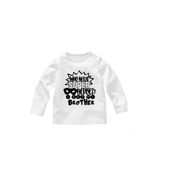 t-shirt who needs a superhero i got my brother - Afbeelding 2