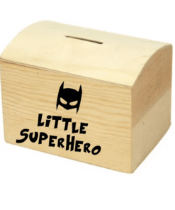 Houten spaarpot Little Superhero