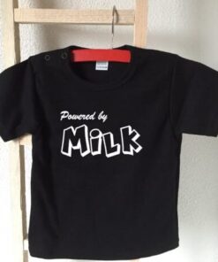 Baby shirt powered by milk superheldenshop