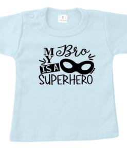 tshirt my bro is a superhero blauw