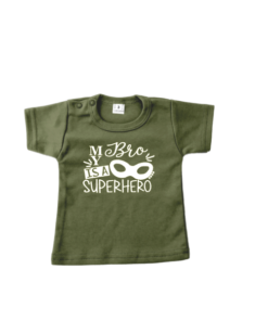 Alternative view of baby shirt My bro is a superhero