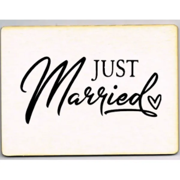 just married houten ansichtkaart woonkaart