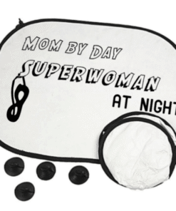 zonnescherm mom by day Superwoman at night