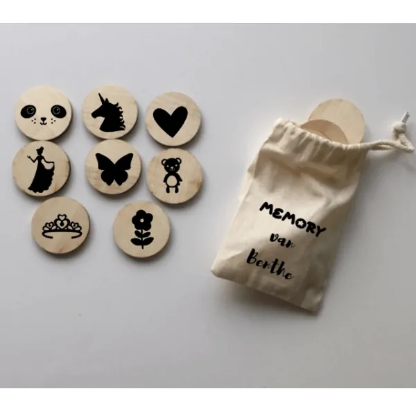 houten memory voor meisjes - unicorn-hart-prinses