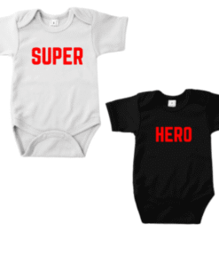 twinset romper super hero