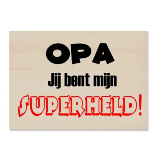 Houten kaart Jij bent onze superheld - Afbeelding 3