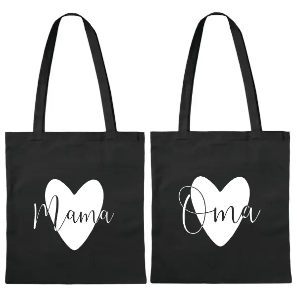Katoenen tas hart mama oma