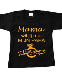 Alternative view of Baby shirt mama wil je met mijn papa trouwen