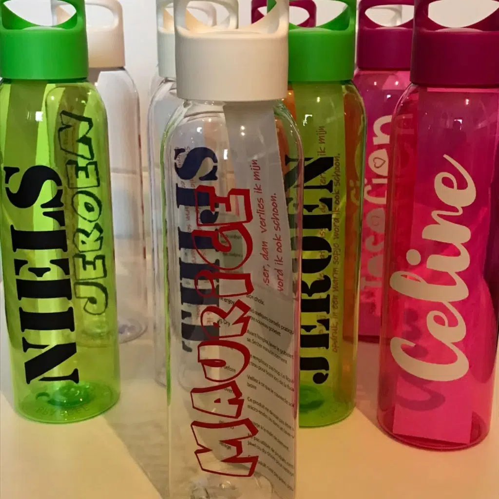 waterfles met naam