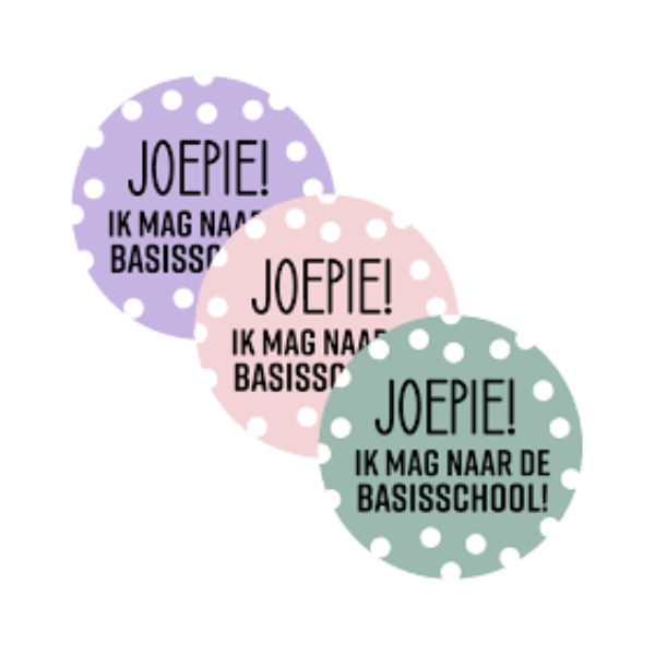 Traktatiesticker Joepie ik mag naar de basisschool
